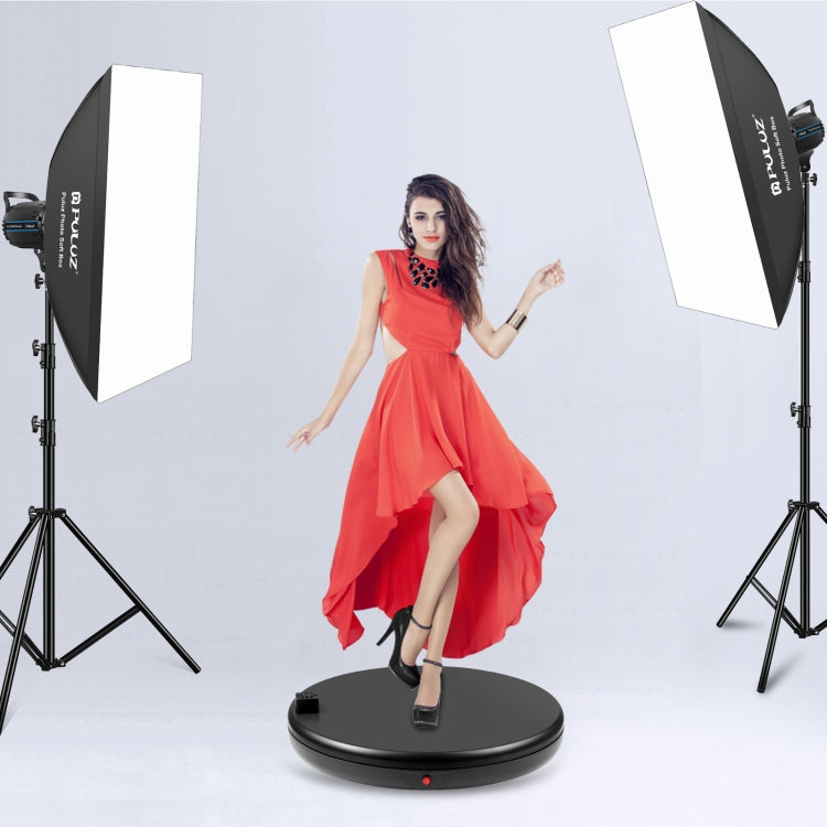 PULUZ 45cm Remote Control Adjusting Speed Rotating Turntable Display Stand with Power Socket, Black, Load 100kg, 45cm Load 100kg Black US Plug with Power Socket, 45cm Load 100kg Black UK Plug with Power Socket                                           ...