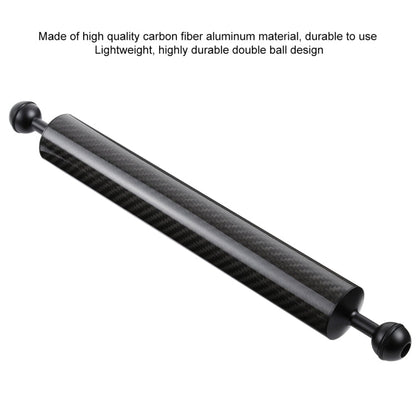 PULUZ 14.56 inch 37cm Length 40mm Diameter Dual Balls Carbon Fiber Floating Arm, Ball Diameter: 25mm, Buoyancy: 300g, 14 inch 300g Buoyancy