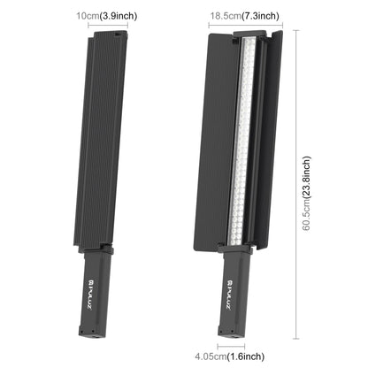 PULUZ 72 LEDs Photo Handheld Stick Light Full Color RGB Fill Light with Barndoor, 72 LEDs RGB Fill Light