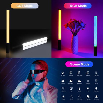 PULUZ 132 LEDs Photo Handheld Stick Light Full Color RGB Fill Light, 132 LEDs RGB Fill Light