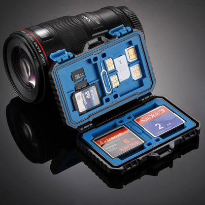 PULUZ 27 in 1 Memory Card Case for 4CF + 8SD + 9TF + 1Card PIN + 1Standard SIM + 2Micro-SIM + 2Nano-SIM, 27 in 1, 27 in 1 (US)