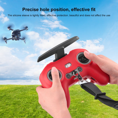 For DJI FPV Combo Remote Control PULUZ Silicone Protective Case with Neck Strap, For DJI FPV Combo Remote Control with Neck Strap