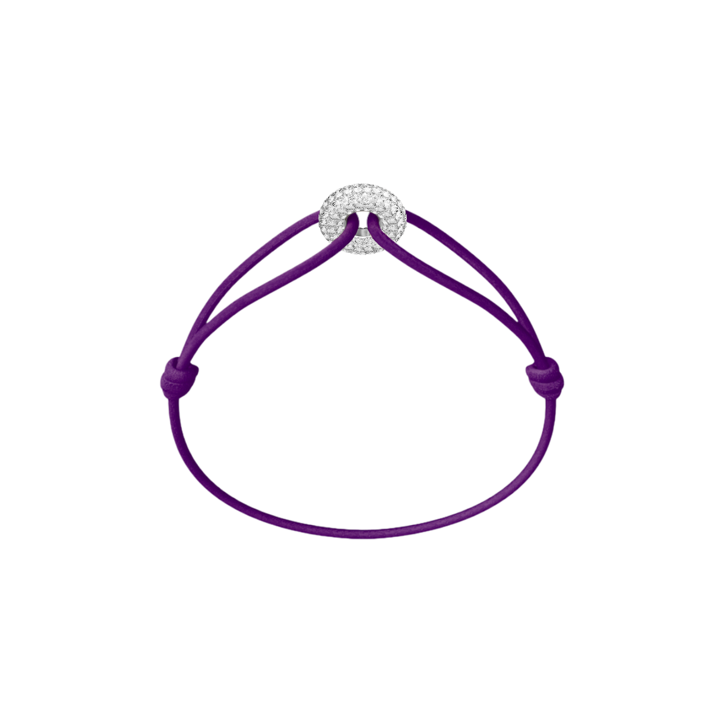 Mini Silver Soho Pavé Cord Bracelet