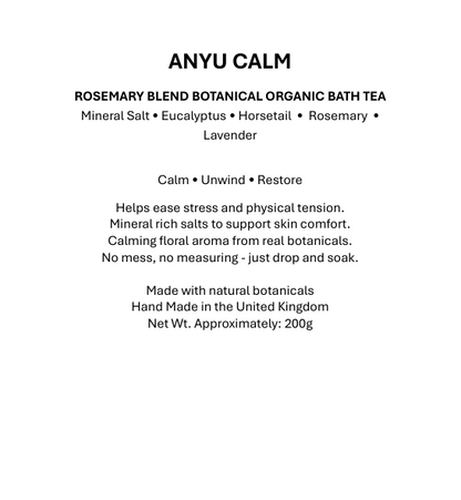 Anyu Calm - Rosemary Blend Botanical Bath Tea Bag [Handmade in the United Kingdom]