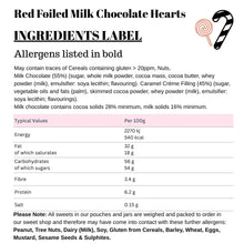 Red Foiled Milk Chocolate Hearts