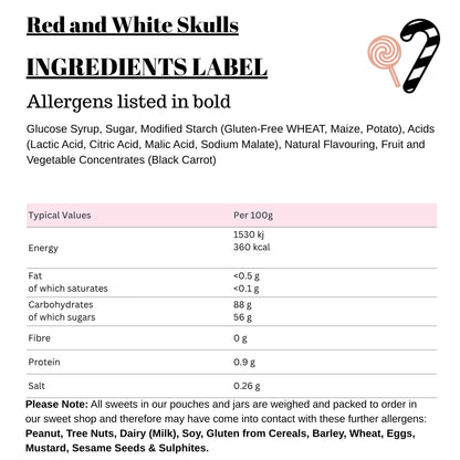 Red and White Skulls