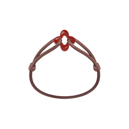 Red Clover Cord Bracelet