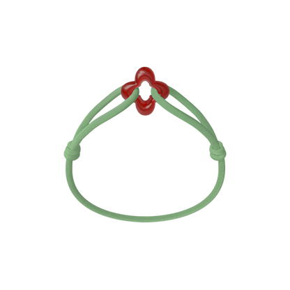 Red Clover Cord Bracelet