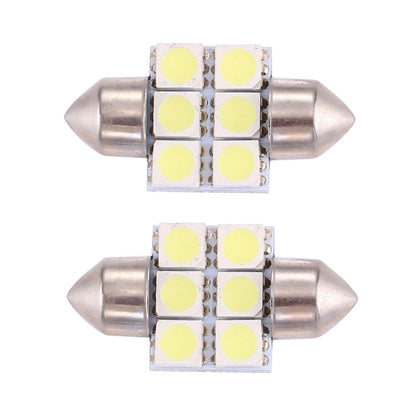 2 PCS 31mm Super White 6 LED Car Bulb Reading Light, 31mm