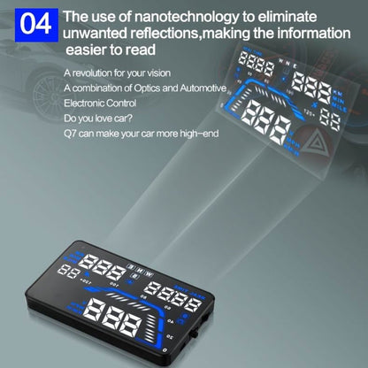Q7 5.5 inch Car GPS HUD Vehicle-mounted Head Up Display Security System, Support Speed & Real Time & Altitude & Over Speed Alarm & Satellite Number, etc., Q7