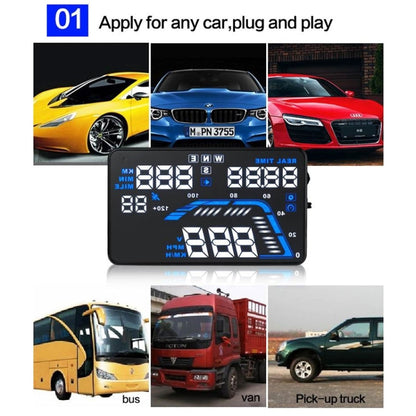 Q7 5.5 inch Car GPS HUD Vehicle-mounted Head Up Display Security System, Support Speed & Real Time & Altitude & Over Speed Alarm & Satellite Number, etc., Q7