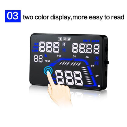 Q7 5.5 inch Car GPS HUD Vehicle-mounted Head Up Display Security System, Support Speed & Real Time & Altitude & Over Speed Alarm & Satellite Number, etc., Q7