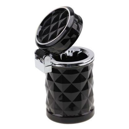 Diamond Facets Car Ashtray with LED Light, with LED Light(Black), with LED Light(White)