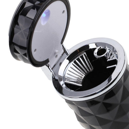 Diamond Facets Car Ashtray with LED Light, with LED Light(Black), with LED Light(White)