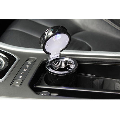 Diamond Facets Car Ashtray with LED Light, with LED Light(Black), with LED Light(White)