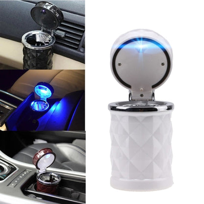 Diamond Facets Car Ashtray with LED Light, with LED Light(Black), with LED Light(White)