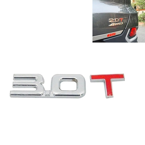 3D Universal Decal Chromed Metal Car Emblem Badge Sticker Car Trailer Gas Displacement Identification, Size: 8.5x2.5 cm, 2.5T, 2.8T, 3.0T, 1.6T, 1.8T, 2.0T