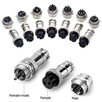DIY 16mm 7-Pin GX16 Aviation Plug Socket Connector (5 Pcs in One Package, the Price is for 5 Pcs), 7 Pin