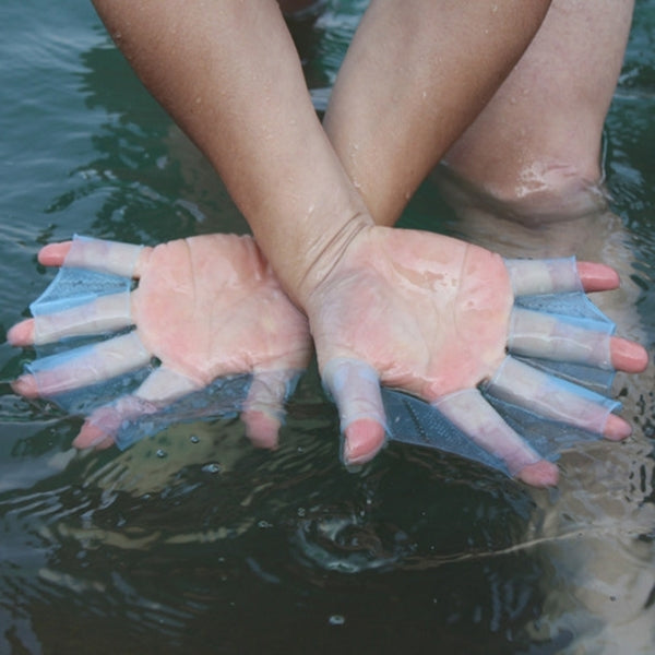 Silicone Swimming Web Fins Hand Flippers Training Gloves, M