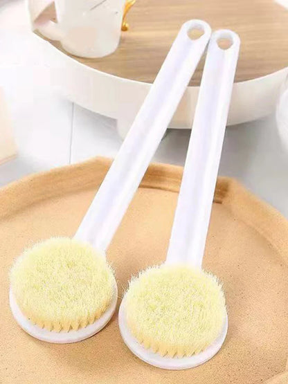 1 Pack Long Handle Shower Brush Unisex Senior Single Side Back Brush Bath Brush Exfoliating Suitable For Wet And Dry Brushes