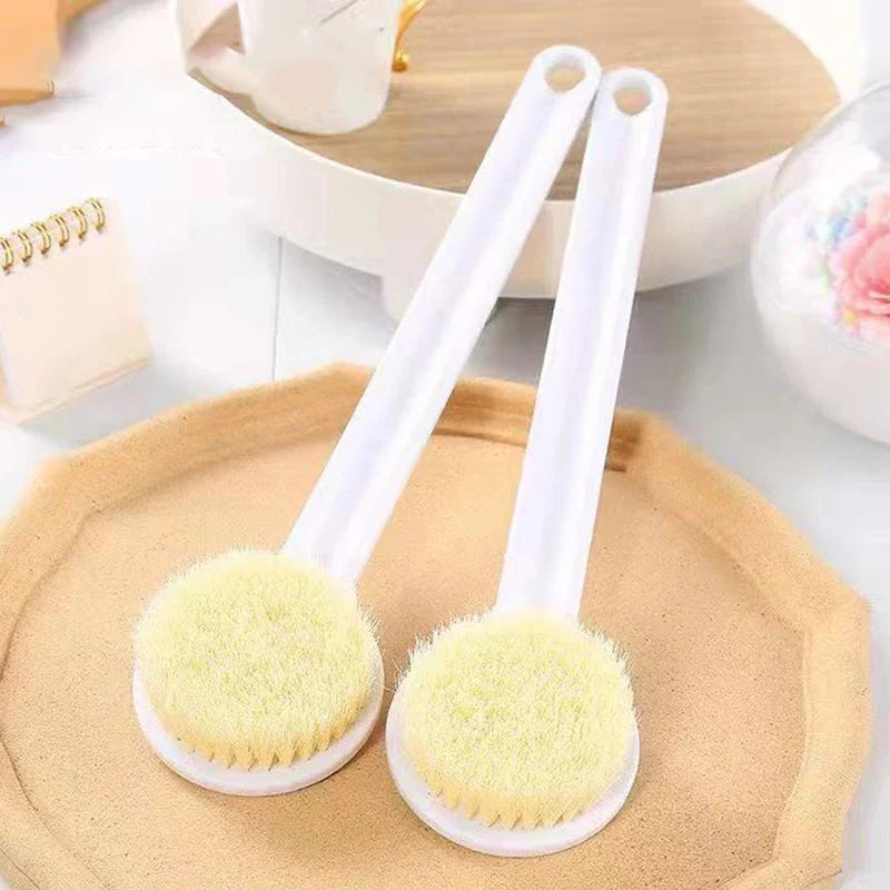 1 Pack Long Handle Shower Brush Unisex Senior Single Side Back Brush Bath Brush Exfoliating Suitable For Wet And Dry Brushes