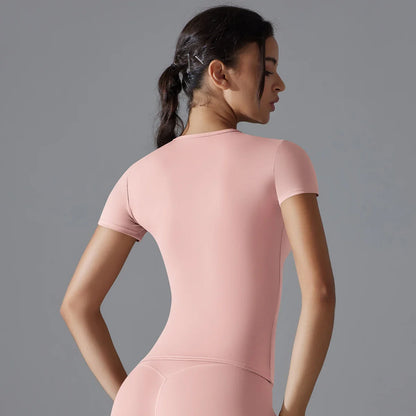 Yoga Vest Training Fitness Top Windproof Running Suit Solid Colour Cycling Fitness Quick Dry Women's Sweatshirt