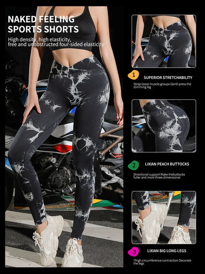 Tie Dye Fitness Legging Woman Push Up Workout Sport Leggings Women Scrunch Butt Female Outfit Gym Seamless Legging Pants
