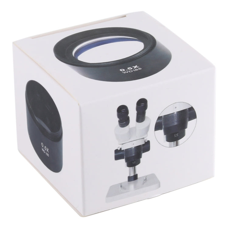 Stereo Microscopes Auxiliary Objective Lens Barlow Lens Magnifier 0.5X WD165, 0.5X WD165