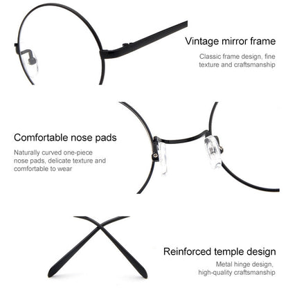 Round-Framed Glasses Small Fresh, Round-Framed Glasses, Golden, Silver, Bronze, Gun gray