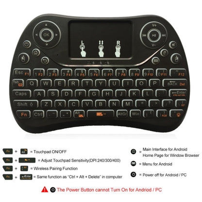 I8 Max 2.4GHz Mini Wireless Keyboard with Touchpad Rechargeable Fly Air Mouse Smart Game 7-color Backlit