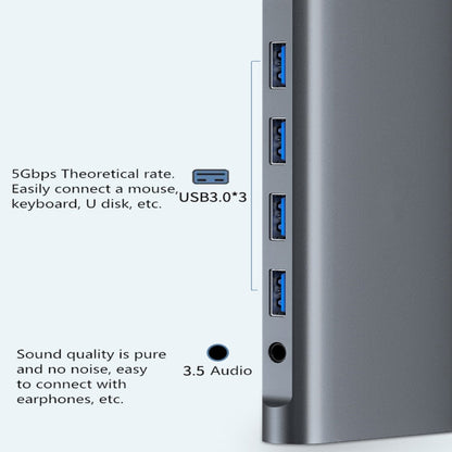 WS-04 12-in-1 Type-C Notebook Multi-function Docking Station, 12 in 1