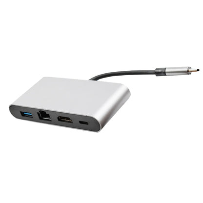 WS-07 Type-C 3.1 to RJ45 + HDMI + USB3.0 + PD 4-in-1 Converter Multifunctional Docking Station, WS-07