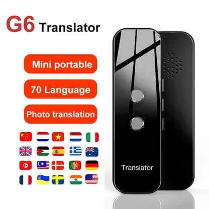 G6 Portable Instant Real Time Voice Translator Multi Language Translator Voice Translaty Personal Travel Assistant, G6 Gray, G6 Black