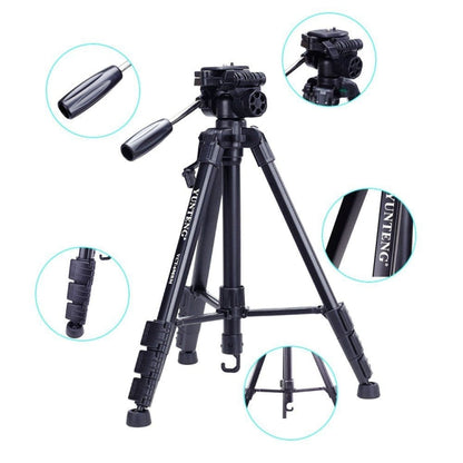 YUNTENG VCT-690 Aluminum Tripod Mount with Fluid Drag Head, VCT-690