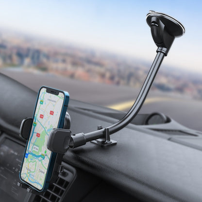 A190+X35 Car Phone Holder Windshield Sucker Mount Bendable Long Arm Stand, A190+X35