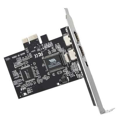 PCI-E 3 Ports 1394a 1394b Firewire Expansion Card 2 x 6 Pin + 1 x 4 Pin for Desktop PC, 1394a+1394b