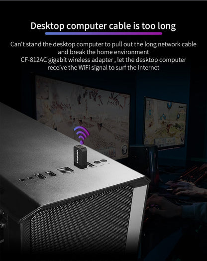 COMFAST CF-812AC USB WiFi Adapter-1300 Mbps USB di Rete Wireless wiFi, CF-812AC