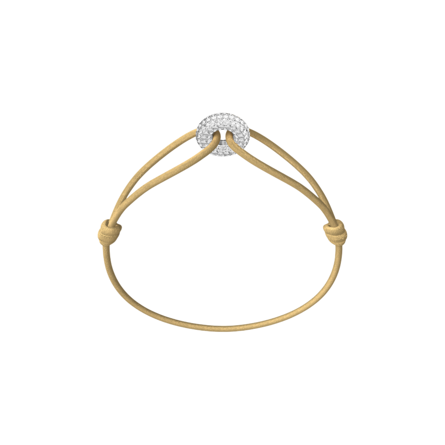Mini Silver Soho Pavé Cord Bracelet