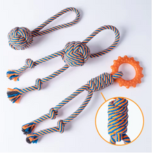New Interactive Cotton Dog Toy Custom Plush Chewers Natural Cleaning Teeth Rope Knot Toy Kit Training Chewing Set for Dogs