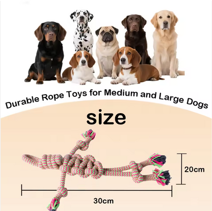 Indestructible Cotton Chew Rope for Aggressive Chewers Perfect Tug-of-War Pet Toy for Small & Medium Breeds