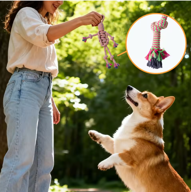 Indestructible Cotton Chew Rope for Aggressive Chewers Perfect Tug-of-War Pet Toy for Small & Medium Breeds