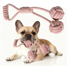 Eco-Friendly Durable Vibrant Pink & Green Braided Dog Rope Chew Toy for Tug Play & Dental Care Perfect Gift for Dog Lovers