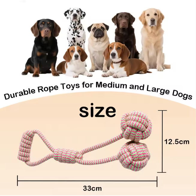 Eco-Friendly Durable Vibrant Pink & Green Braided Dog Rope Chew Toy for Tug Play & Dental Care Perfect Gift for Dog Lovers