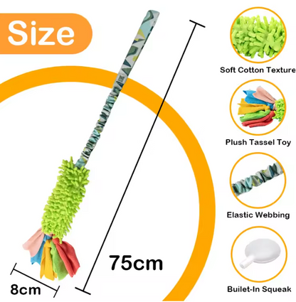 Eco-Friendly Durable Interactive Squeaky Dog Tug Toy with BB Squeaker Polyester & Chenille Teeth Cleaning Chew Dog Toy