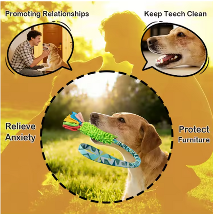 Eco-Friendly Durable Interactive Squeaky Dog Tug Toy with BB Squeaker Polyester & Chenille Teeth Cleaning Chew Dog Toy