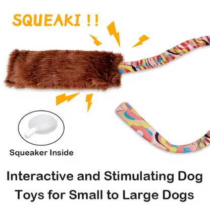 Comfortable Handle & Elastic Trap Puppy Dog Interactive Chew Toy Bungee Handle Durable Dog Tug Toys Mop Toy for Dogs