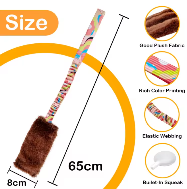 Comfortable Handle & Elastic Trap Puppy Dog Interactive Chew Toy Bungee Handle Durable Dog Tug Toys Mop Toy for Dogs