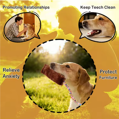 Comfortable Handle & Elastic Trap Puppy Dog Interactive Chew Toy Bungee Handle Durable Dog Tug Toys Mop Toy for Dogs
