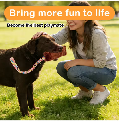 Comfortable Handle & Elastic Trap Puppy Dog Interactive Chew Toy Bungee Handle Durable Dog Tug Toys Mop Toy for Dogs