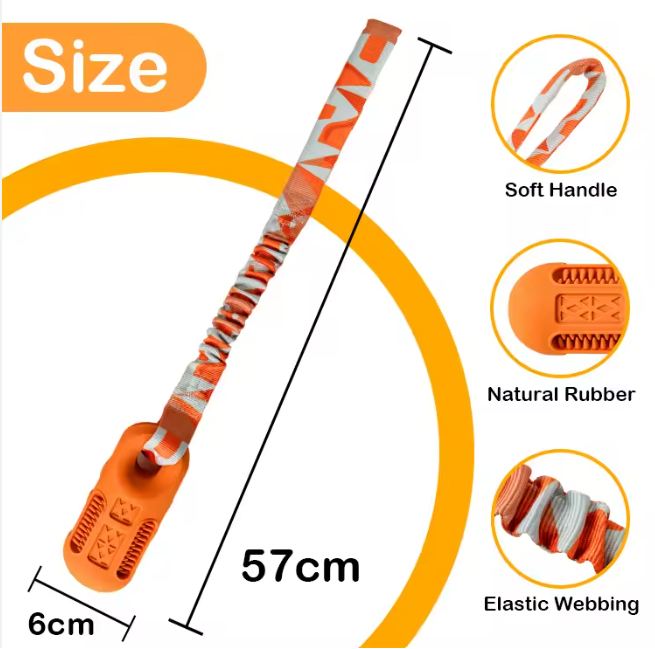 New Product Design Bungee Webbing Interactive Natural Rubber Floating Stick With Rope Pet Dog Chew Toy for Outdoor Play Training